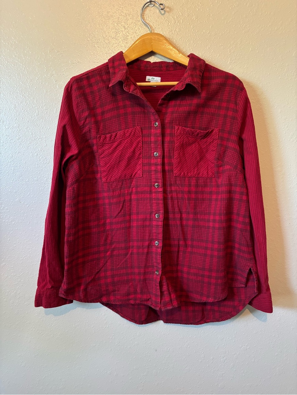 Dip organic cotton plaid shirt